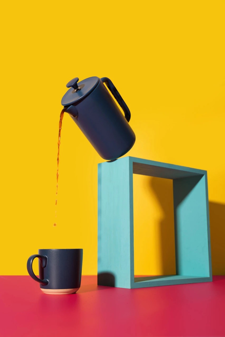 French press La Cafetière Arezzo 1 l na 8 šálků, tmavě modrý